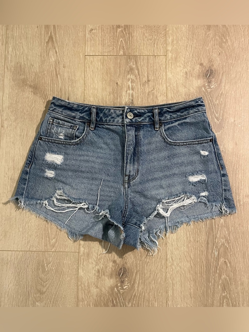 PacSun Women's Distressed Blue Denim Cutoff Shorts
